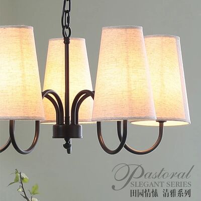 American Rural Chandelier Simple Living Room chandeliers Retro Cloth Cover Lamp (WH-VP-348)