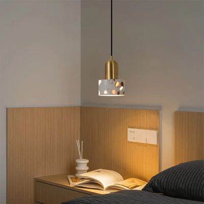 Retro Bedroom Pendant Lights Wabi Sabi Wind Handmade Terrazzo Droplight (WH-VP-360)