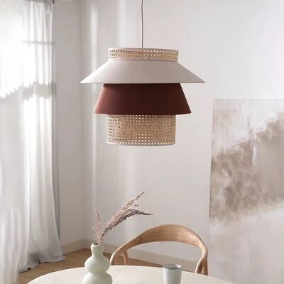 Bedroom Dining Room Hanging Lamp Retro Wabi Sabi Wind Rattan E27 Led Pendant Light (WH-VP-362)