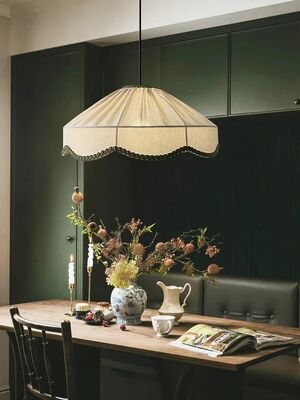 Dining Bedroom Room Decoration Pendant Light Japanese Wabi Sabi Retro Fabric Chandelier (WH-VP-365)