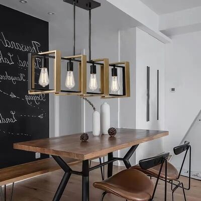 Solid Wood Iron Hanging Lamp Vintage Industrial Style Pendant Light (WH-VP-373)