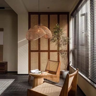 restaurant bar Hanging light dining room Bedroom wabi sabi Japanese rattan pendant light(WH-WP-95)