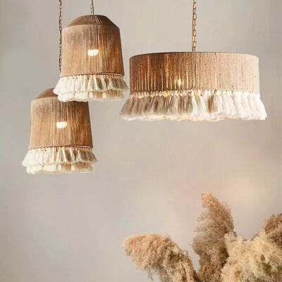 Kitchen Light Bedroom Bohemian Pendant Light Vintage  Rope Tassel Pendant lamp(WH-WP-11)