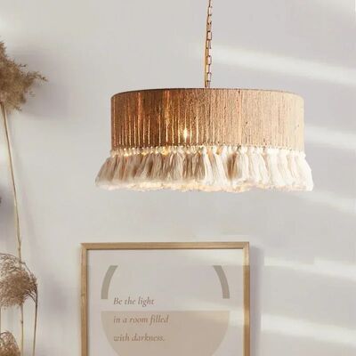 Kitchen Light Bedroom Bohemian Pendant Light Vintage  Rope Tassel Pendant lamp(WH-WP-11)