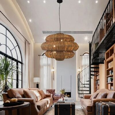 Dining Room lamp Decor Living Room Creative Rattan woven lantern Antibes Grande Chandelier(WH-WP-113)