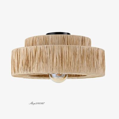 Bedroom hanging Light Decor Living Room Japanese Style Straw Handmade Pendant Lights(WH-WP-115)