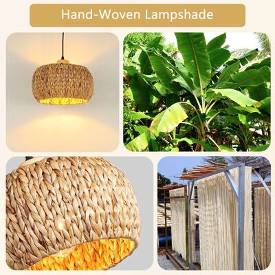 Bedroom Bedside Light Decors Home Vintage Bamboo Rattan Woven LED Pendant Light(WH-WP-118)