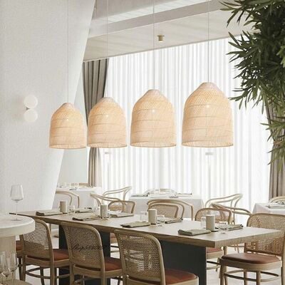 Loft Lamp Home Restaurant Bar Hanging Lamp Wabi Sabi Hand Woven Rattan Led Pendant Lights(WH-WP-123)