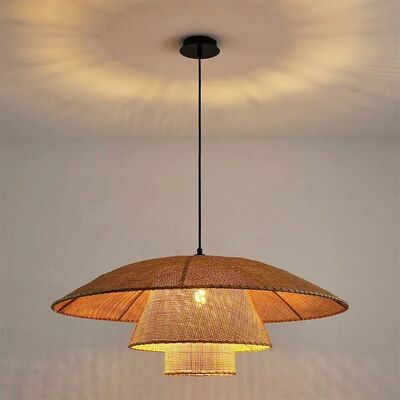 Dining Room Suspension Hanging Lamp Kitchen Vintage Handmade Rattan Pendant Light(WH-WP-124)