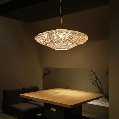 Restaurant Lights Living Room Suspension Creative UFO Shades Rattan Pendant Lights(WH-WP-128)