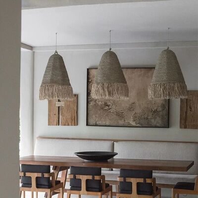 Suspend Lamp Fixtures Dining Room Minimalism E27 Wabi Sabi Fabric lamp Anders Pendant Light(WH-WP-132)
