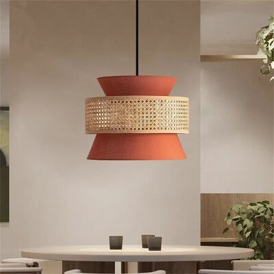 Dining Room Hanging Light Indoor Decor Creative Chinese Hand Woven Rattan Pendant Lamp(WH-WP-135)