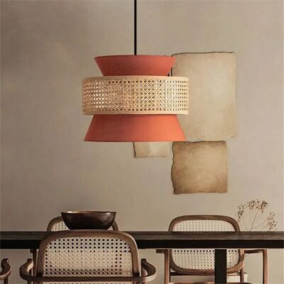 Dining Room Hanging Light Indoor Decor Creative Chinese Hand Woven Rattan Pendant Lamp(WH-WP-135)