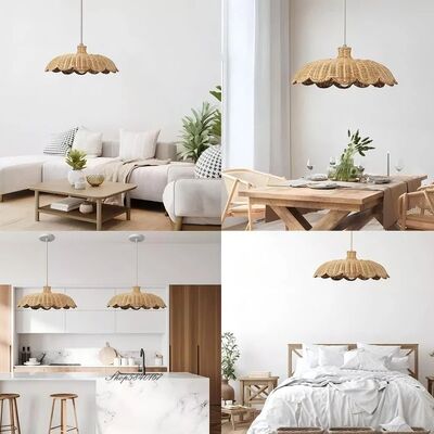 Restaurant Light Coffee Shop Home Decoration Natural Rattan Handmade Weave Pendant Lamps(WH-WP-137)