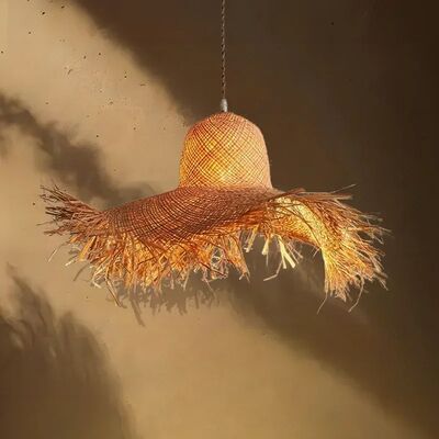 Home Hanging Lamps Luminaire Dining room Bedroom Decoration Wabi Sabi Rattan Japanese Pendant Lights(WH-WP-138)