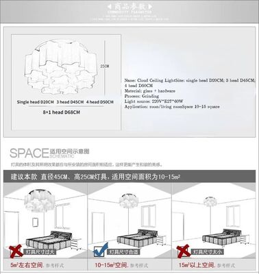 Modern LED Ceiling Light Logico Triple Nested Suspension（WH-AP-605）