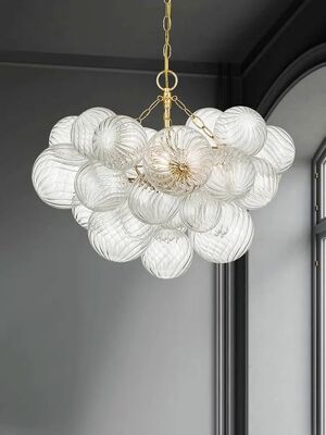 Trendy Glass Bubble Art Deco Gold Dimmable Hanging Lamps Talia Linear Chandelier（WH-AP-631）