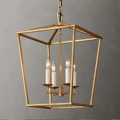 Loft Vintage Iron Birdcage Pendant Light Modern  Darlana Linear Lantern Chandelier（WH-AP-640）