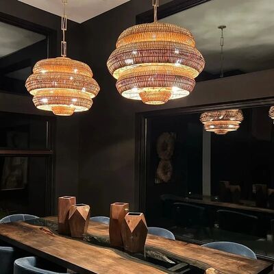 Antibes Grande Chandelier wabi sabi Rattan woven lantern light（WH-AP-641）