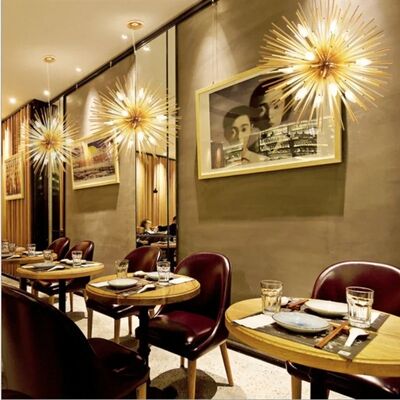 Hedgehog Ball Chandelier American Living Room Dining Room Sunburst Starburst Chandelier （WH-AP-656）