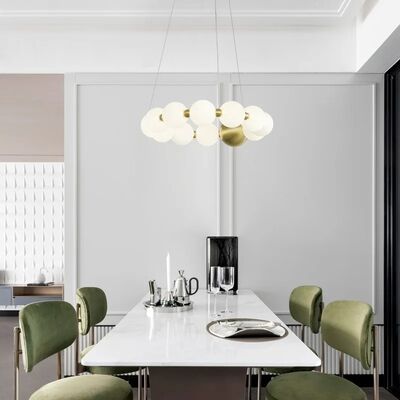 Round Ring Hanging Lamp Frosted Ball Ceiling Chandelier High Quality Living Room Dining Room Hanging Light （WH-AP-666）