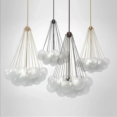 Glasses Bubble Chandeliers Nordic Frosted Glass Gold Black Pendant Light （WH-AP-669）