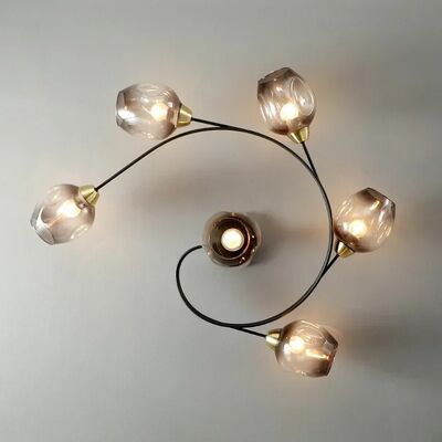 Nordic Glass Ceiling Light Grey Pendant Lamp for Living Room Bedroom Modern Indoor Hanging （WH-AP-681）