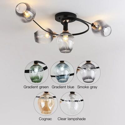 Nordic Glass Ceiling Light Grey Pendant Lamp for Living Room Bedroom Modern Indoor Hanging （WH-AP-681）