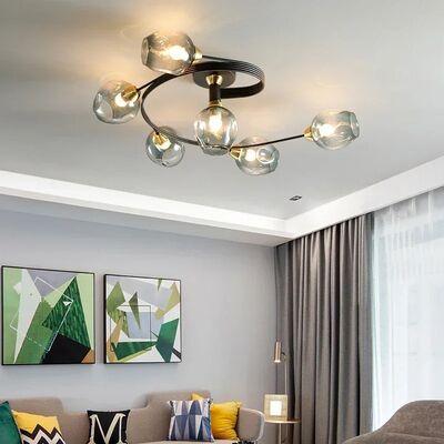Nordic Glass Ceiling Light Grey Pendant Lamp for Living Room Bedroom Modern Indoor Hanging （WH-AP-681）