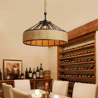 Vintage Industrial  Rope Ceiling Lamp Hanging Light Chandeliers （WH-AP-683）