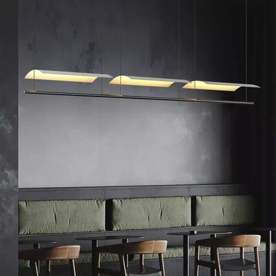Eaves Tile Long Chandelier White Lustre Suspension Light LED Pendant Lamp （WH-AP-688）
