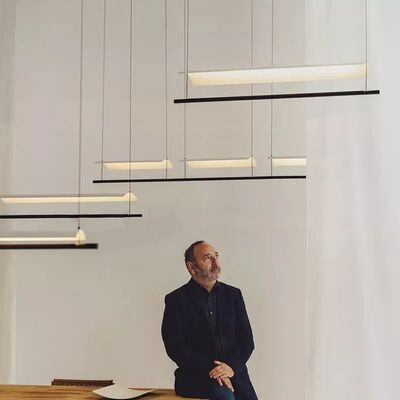 Eaves Tile Long Chandelier White Lustre Suspension Light LED Pendant Lamp （WH-AP-688）