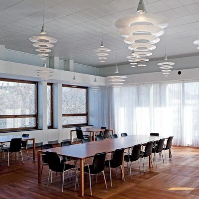 New Designer White Chandelier Flying Saucer Restaurant Lighting（WH-AP-710）