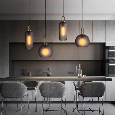 Postmodern retro hanging lamp Luxury Restaurant Nordic Ball Single glass pendant light(WH-GP-183)