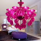 Italian glass Red Blue Pink chandelier with Crystal Ball For Dining room Kitchen Lighting (WH-CY-154)
