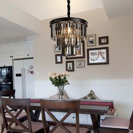 Black Crystal Hanging Chandeliers Drop Hanging Lights For Dining room Kitchen Lighting (WH-AP-96)