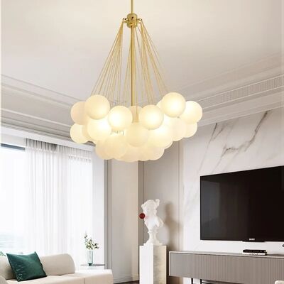 Modern Glass Ball Chandelier Black Gold Frosted Glass bubble light (WH-GP-190)