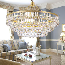 Drop Crystal Pendant Lights Gold Chandelier For Indoor Home Living room Lighting (WH-AP-105)