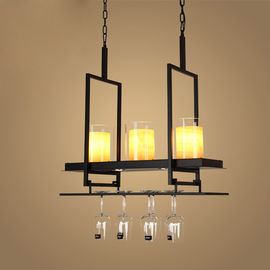 Candlestick Vintage Pendant Lights rectangle Black Color Chandelier Hanging Lamp (WH-VP-53)