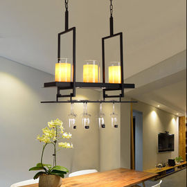 Candlestick Vintage Pendant Lights rectangle Black Color Chandelier Hanging Lamp (WH-VP-53)