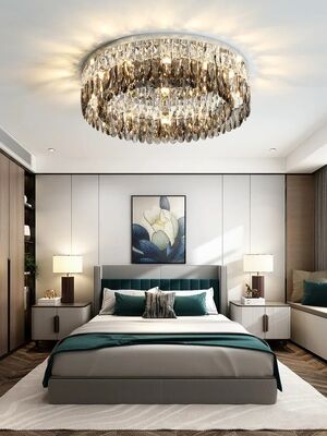 Living Room Simple light Bedroom Modern Chrome Silver Home Creative Crystal Ceiling Lamp(WH-MA-314)