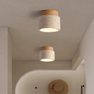 Aisle Decoration Light Fixtures Nordic Walnut Stone Yellow Travertine Ceiling Lamp(WH-MA-315)