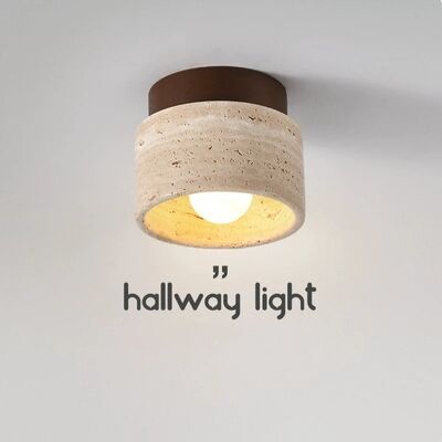 Aisle Decoration Light Fixtures Nordic Walnut Stone Yellow Travertine Ceiling Lamp(WH-MA-315)