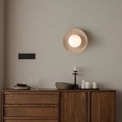 Aisle Decoration Light Fixtures Nordic Walnut Stone Yellow Travertine Ceiling Lamp(WH-MA-315)