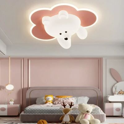 Children's Room Lighting Study Bedrooms Cream Ceiling Lamp Minimalist Bear Ceiling Light(WH-MA-324)