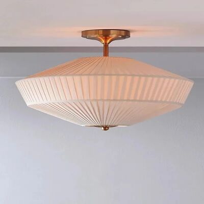 Office Light Living Room Bedroom Vintage Decorative French Style Fabric Pleated Ceiling Lamp(WH-MA-328)