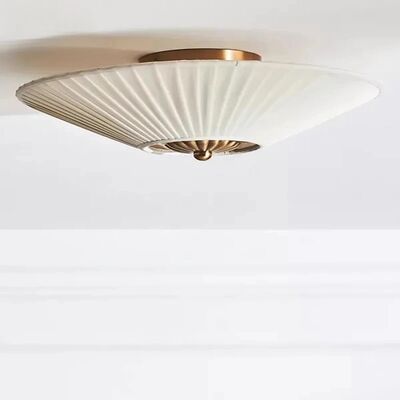 Office Light Living Room Bedroom Vintage Decorative French Style Fabric Pleated Ceiling Lamp(WH-MA-328)