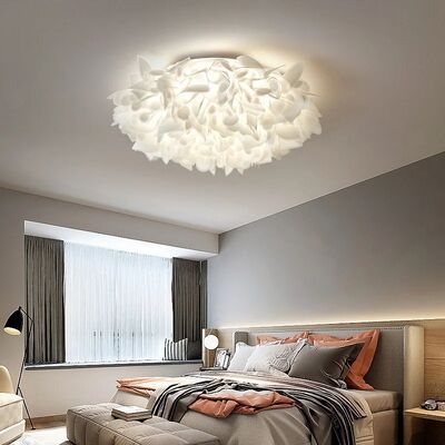 Foyer Lamp Bedroom Restaurant Flower Light Home Decor Romantic White Ceiling Lamp(WH-MA-333)