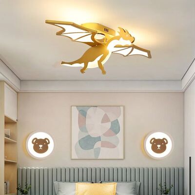 Children's Room Lamps Golden LED Boy Bedroom Nursery Flying Dragon Ceiling Lights(WH-MA-336)