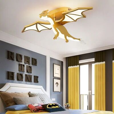 Children's Room Lamps Golden LED Boy Bedroom Nursery Flying Dragon Ceiling Lights(WH-MA-336)